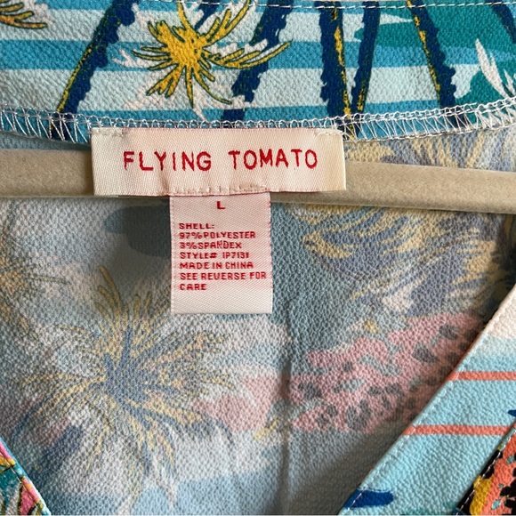 Flying Tomato Palm tree beachy romper size L - Picture 9 of 10